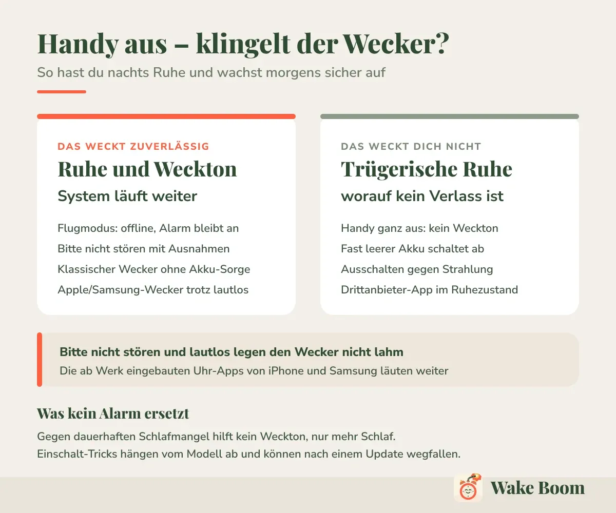 Handy aus – klingelt der Wecker? — So hast du nachts Ruhe und wachst morgens sicher auf