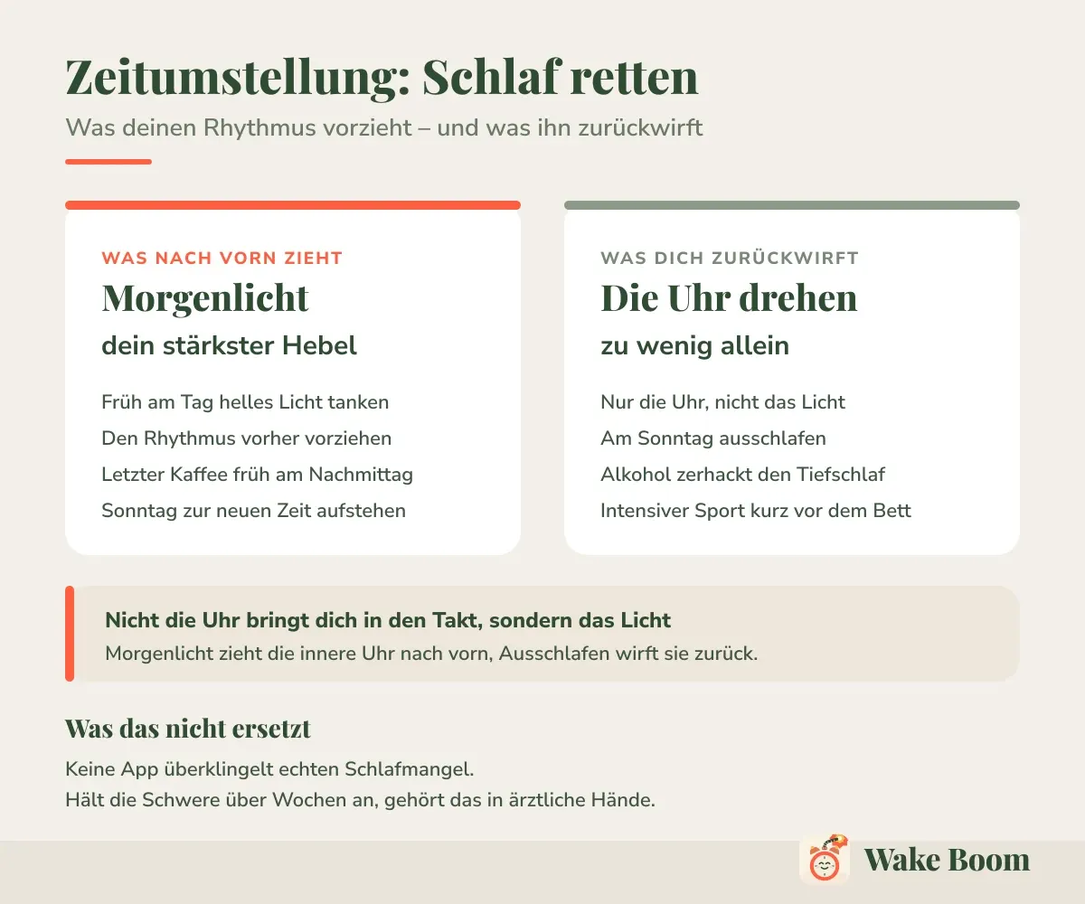 Zeitumstellung: Schlaf retten — Was deinen Rhythmus vorzieht – und was ihn zurückwirft