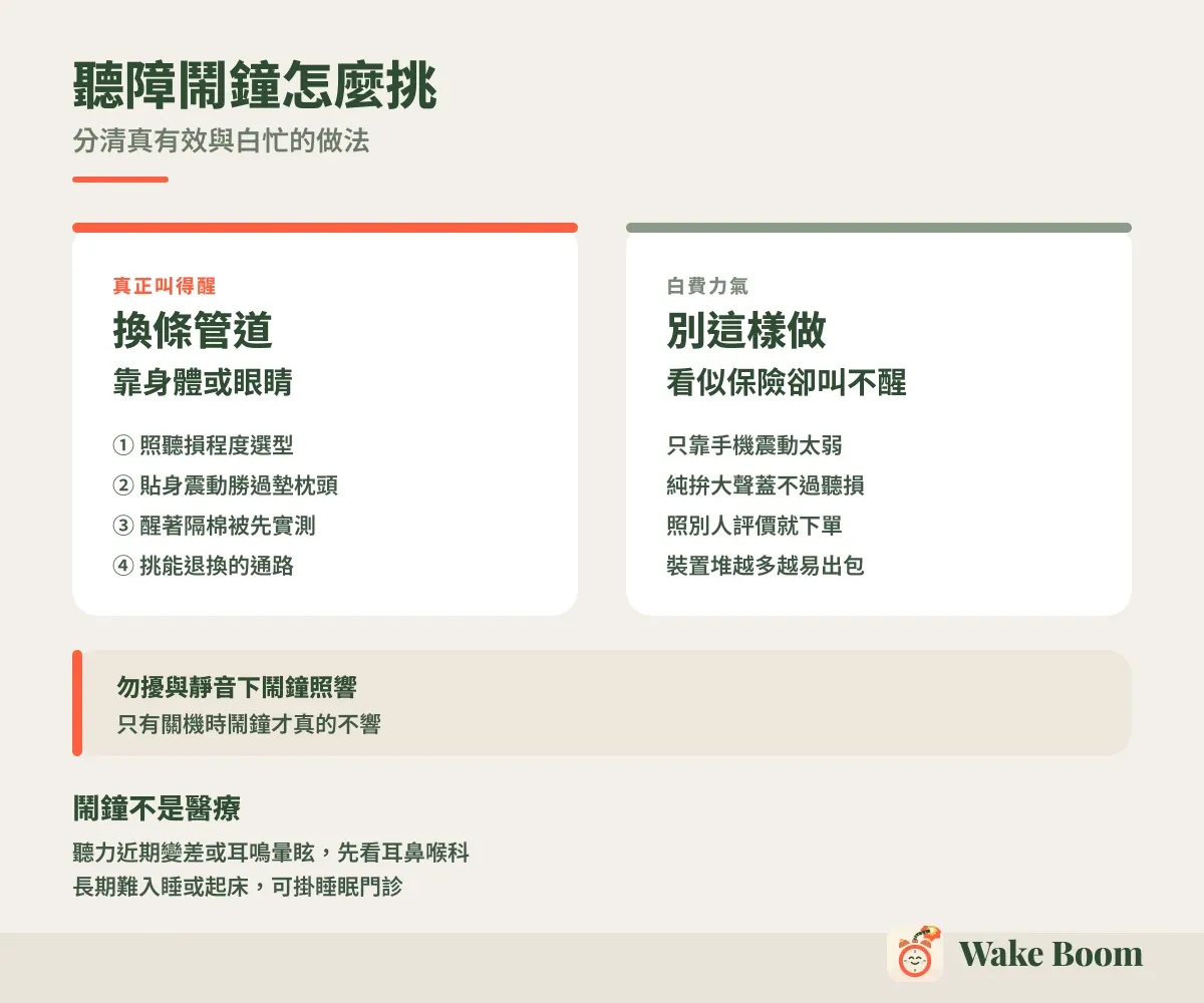 聽障鬧鐘怎麼挑 — 分清真有效與白忙的做法
