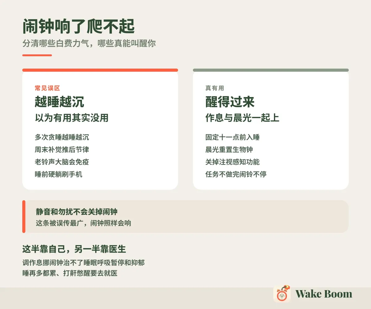 闹钟响了爬不起 — 分清哪些白费力气，哪些真能叫醒你