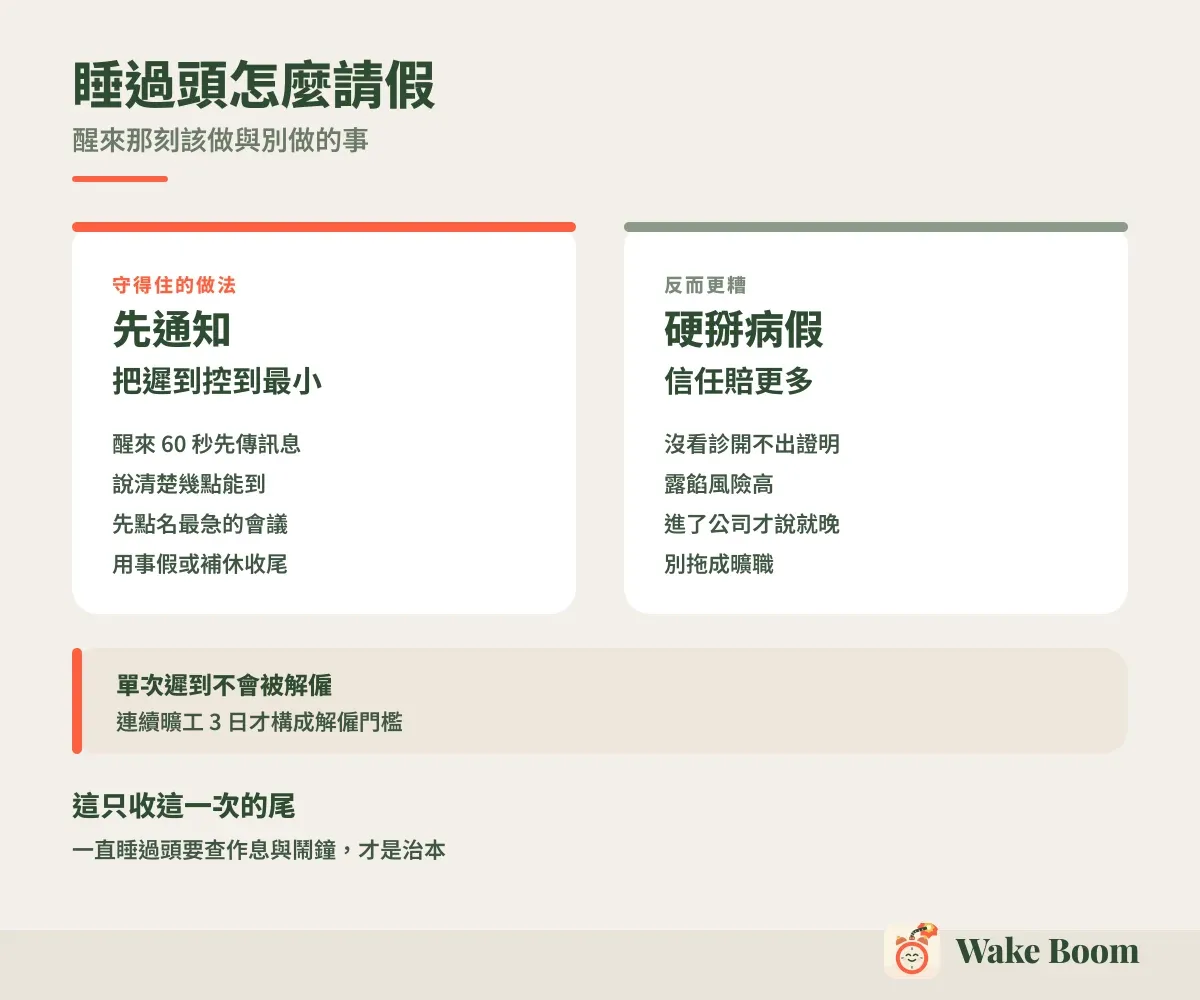 睡過頭怎麼請假 — 醒來那刻該做與別做的事