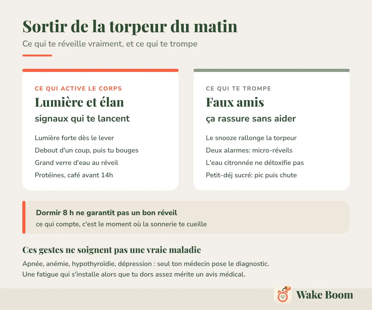Sortir de la torpeur du matin — Ce qui te réveille vraiment, et ce qui te trompe