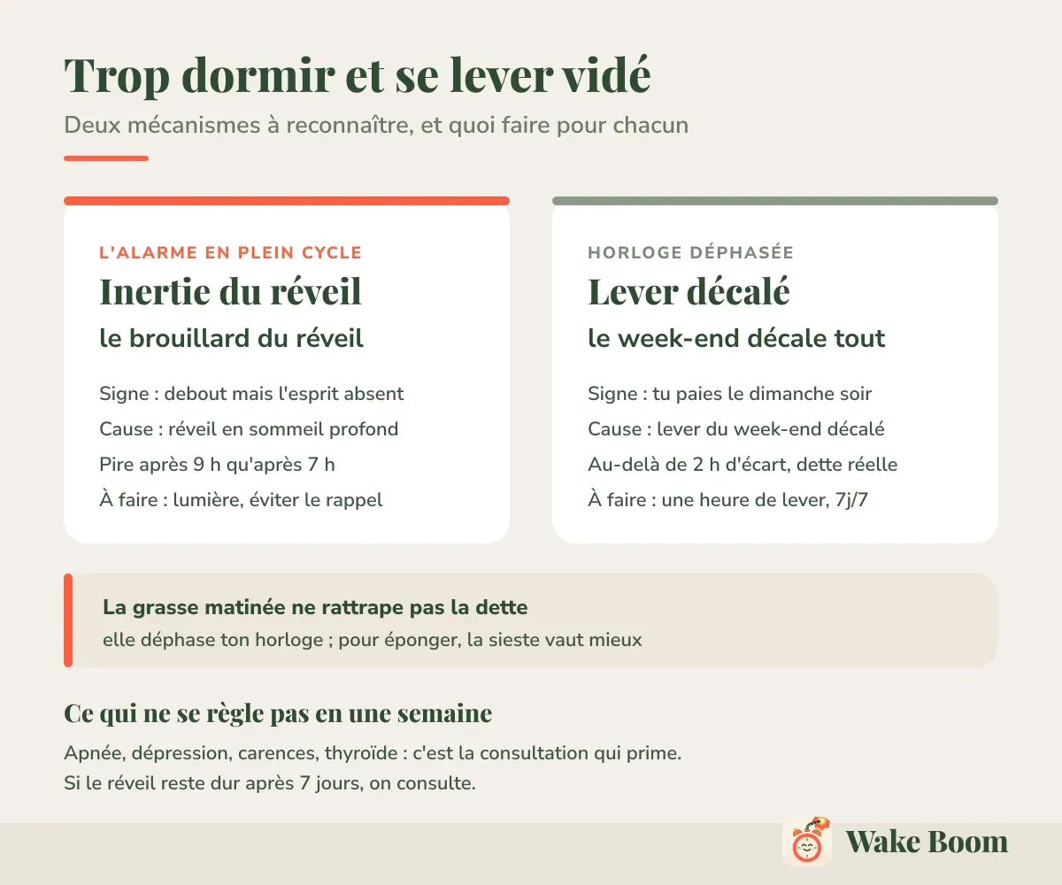Trop dormir et se lever vidé — Deux mécanismes à reconnaître, et quoi faire pour chacun