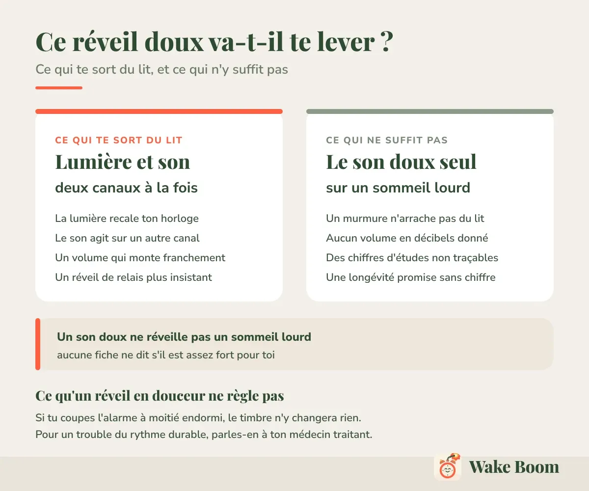 Ce réveil doux va-t-il te lever ? — Ce qui te sort du lit, et ce qui n’y suffit pas