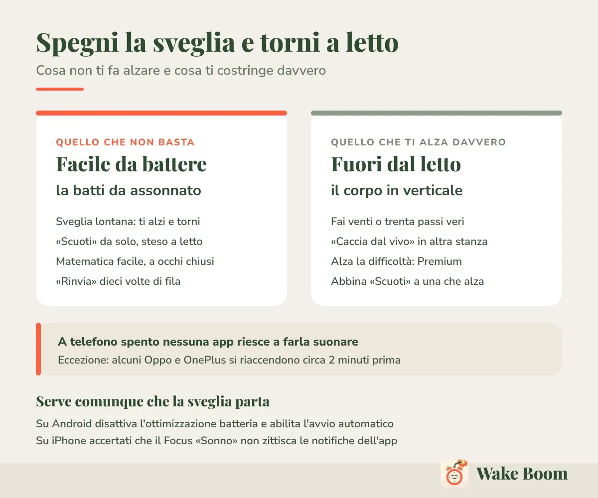 Spegni la sveglia e torni a letto — Cosa non ti fa alzare e cosa ti costringe davvero