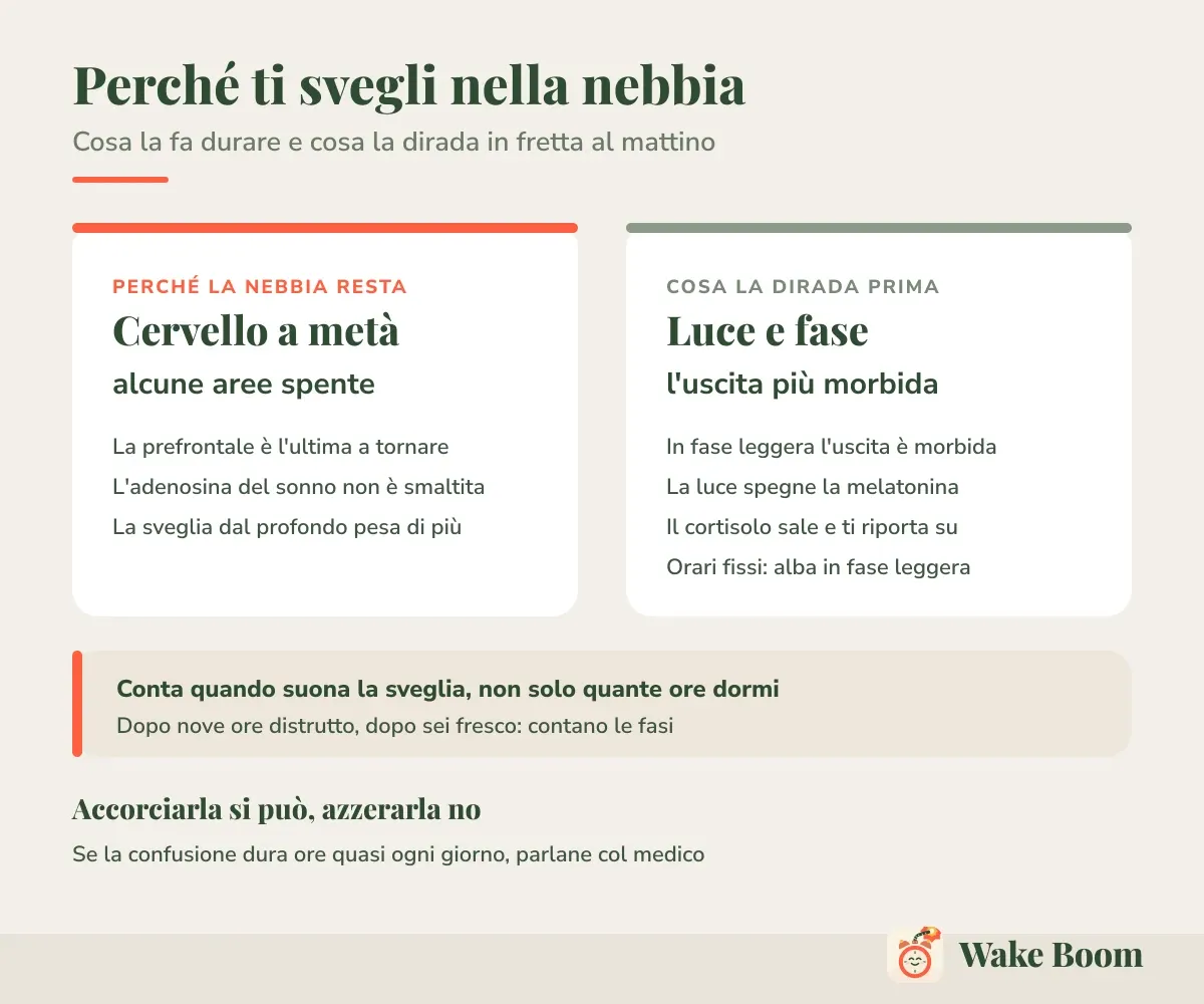 Perché ti svegli nella nebbia — Cosa la fa durare e cosa la dirada in fretta al mattino