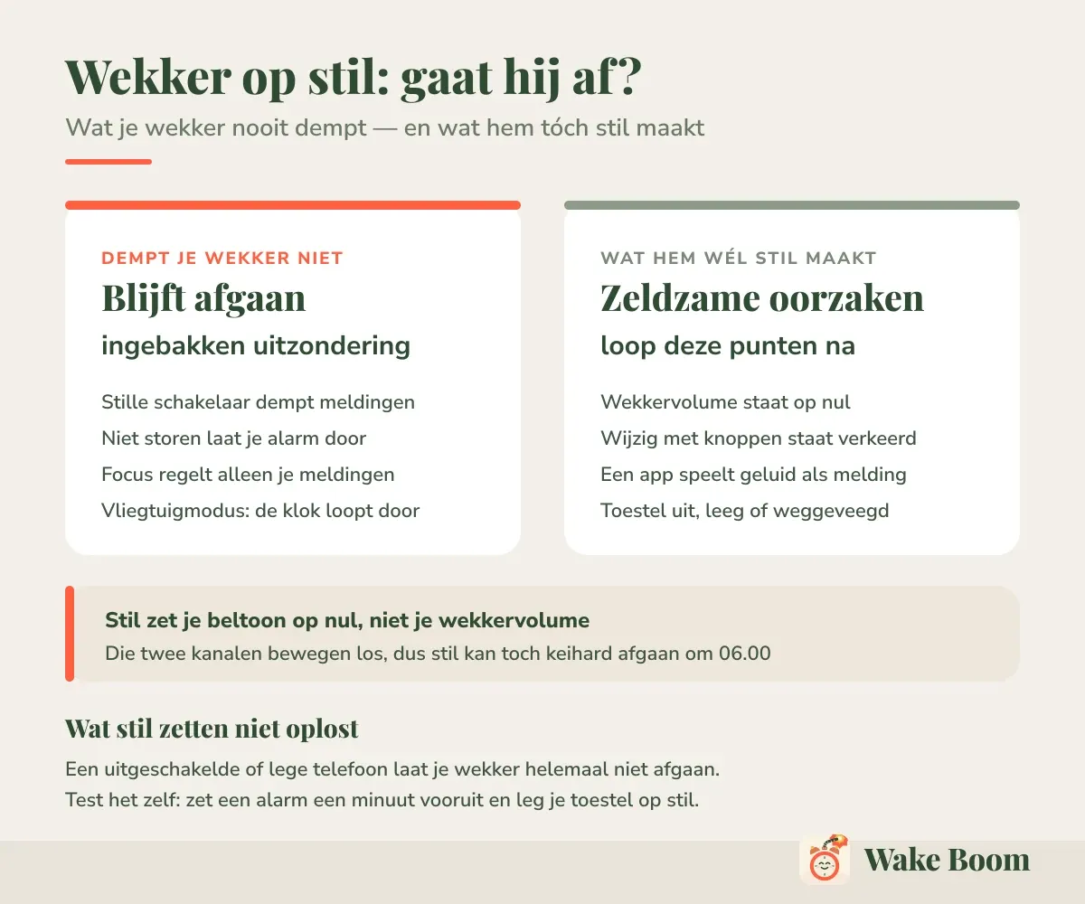 Wekker op stil: gaat hij af? — Wat je wekker nooit dempt — en wat hem tóch stil maakt