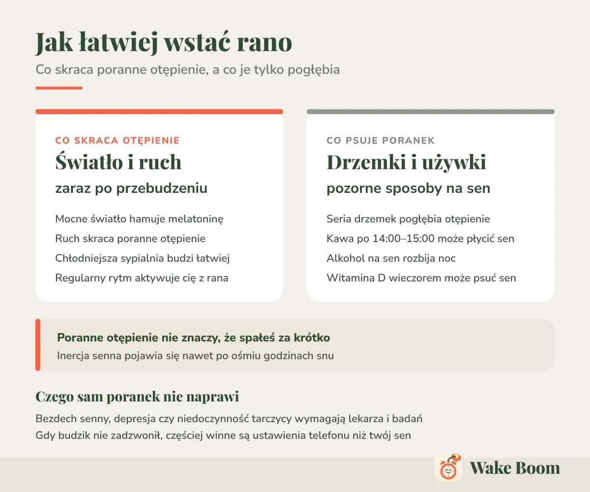 Jak łatwiej wstać rano — Co skraca poranne otępienie, a co je tylko pogłębia