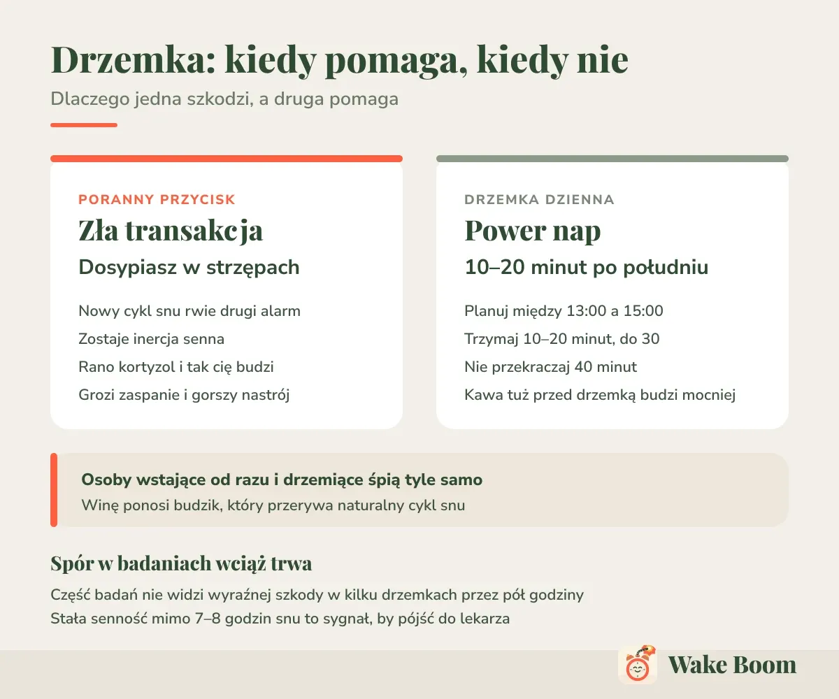 Drzemka: kiedy pomaga, kiedy nie — Dlaczego jedna szkodzi, a druga pomaga