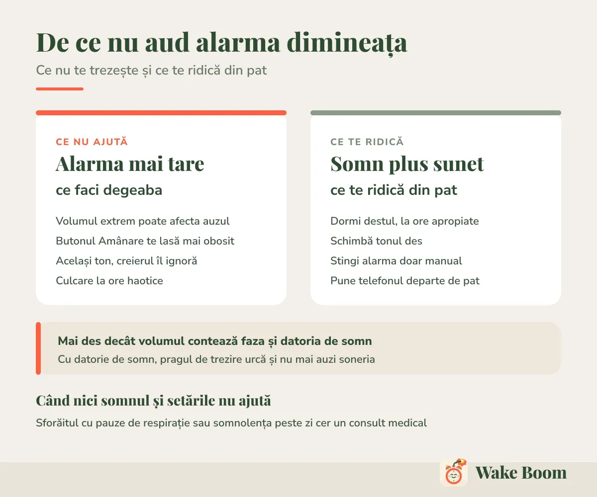 De ce nu aud alarma dimineața — Ce nu te trezește și ce te ridică din pat