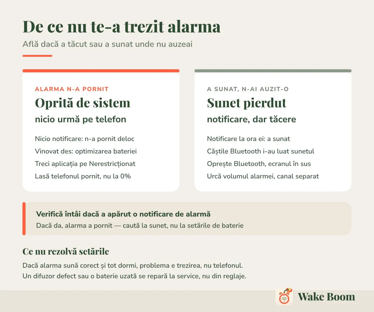 De ce nu te-a trezit alarma — Află dacă a tăcut sau a sunat unde nu auzeai