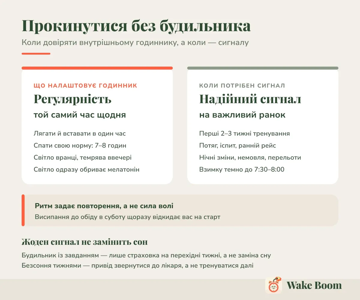 Прокинутися без будильника — Коли довіряти внутрішньому годиннику, а коли — сигналу