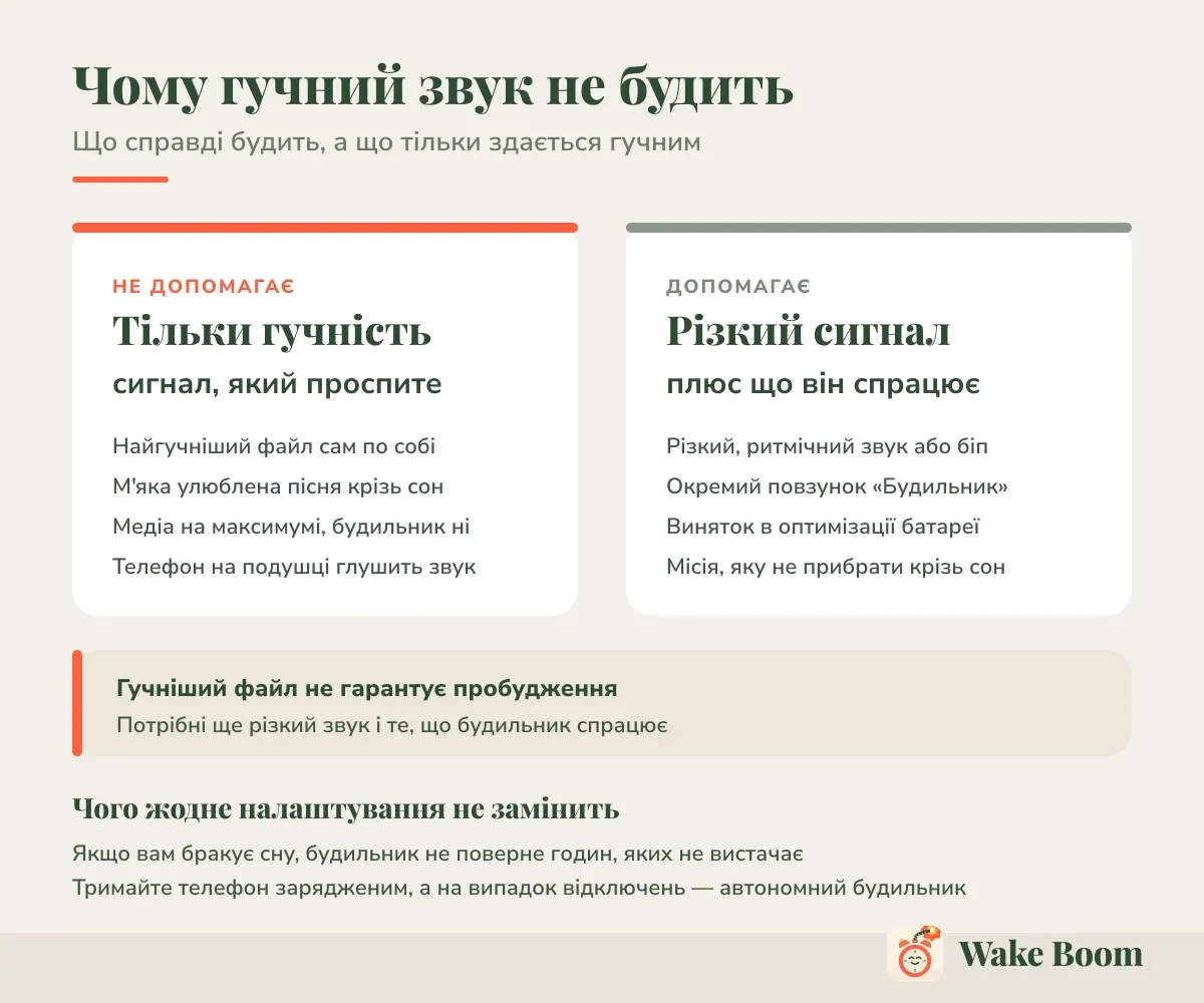 Чому гучний звук не будить — Що справді будить, а що тільки здається гучним