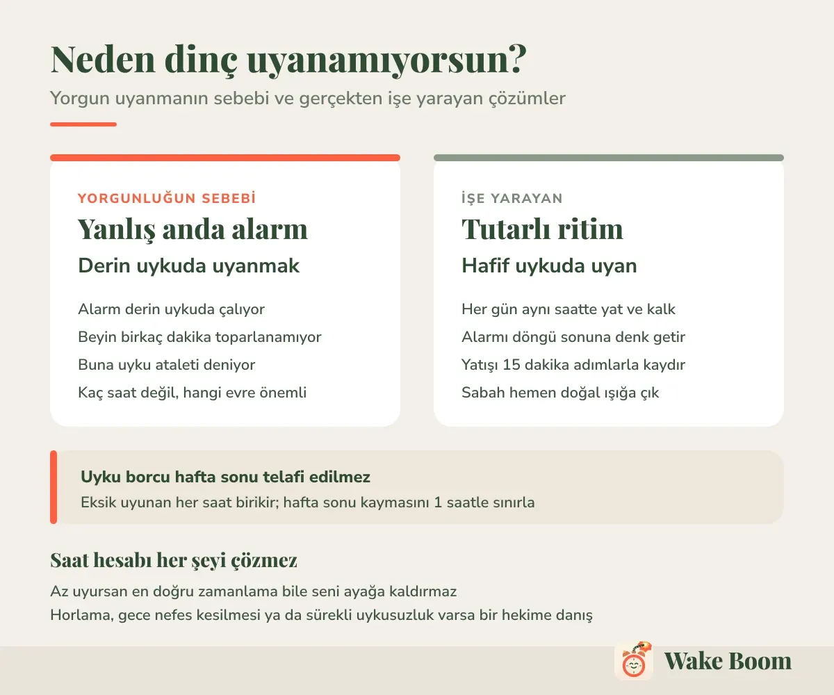 Neden dinç uyanamıyorsun? — Yorgun uyanmanın sebebi ve gerçekten işe yarayan çözümler