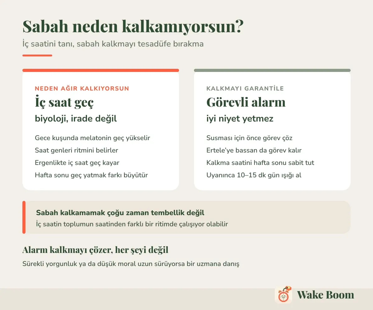 Sabah neden kalkamıyorsun? — İç saatini tanı, sabah kalkmayı tesadüfe bırakma