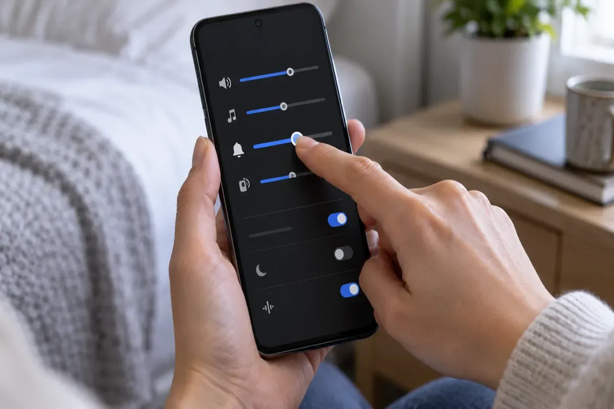 Регулювання окремого повзунка гучності будильника в налаштуваннях Samsung