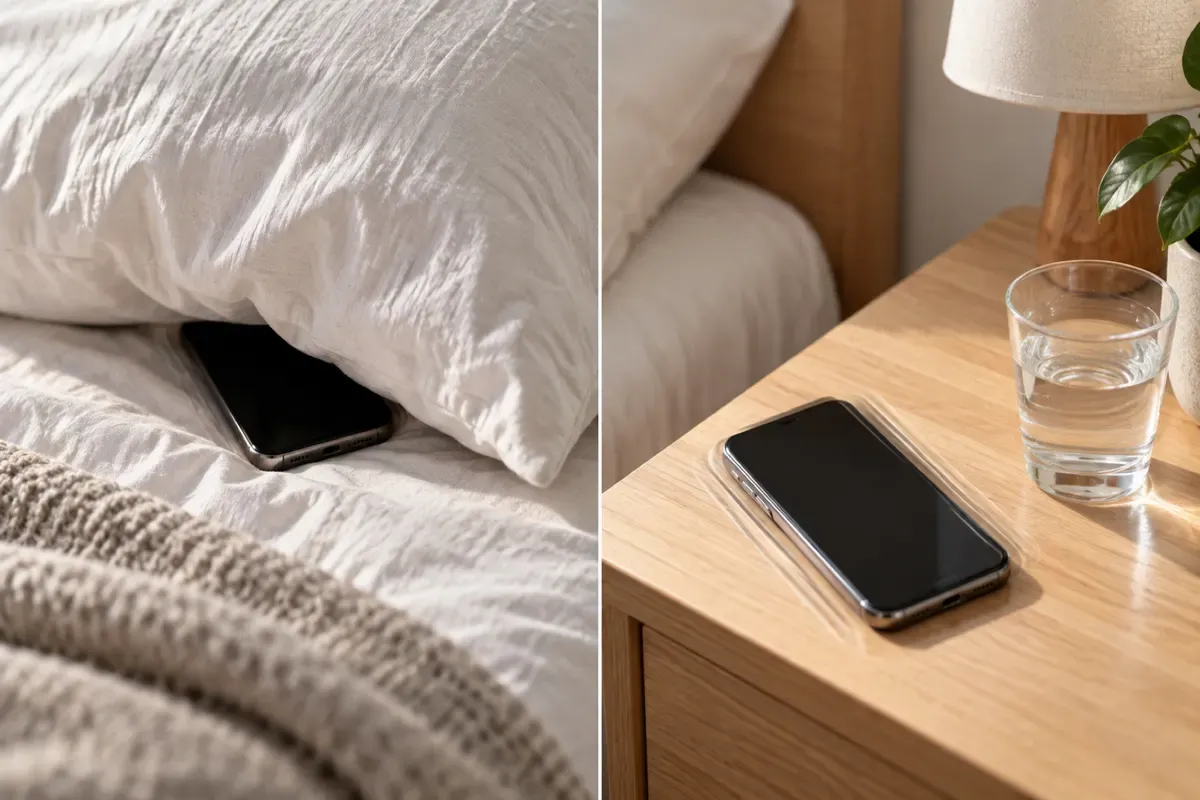 phone को तकिये के नीचे बनाम सख़्त मेज़ पर रखने से alarm की आवाज़ में फ़र्क़