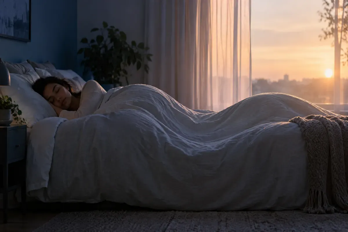 Grafico a onda delle fasi del sonno dalla notte all’alba, dal sonno leggero al profondo e ritorno