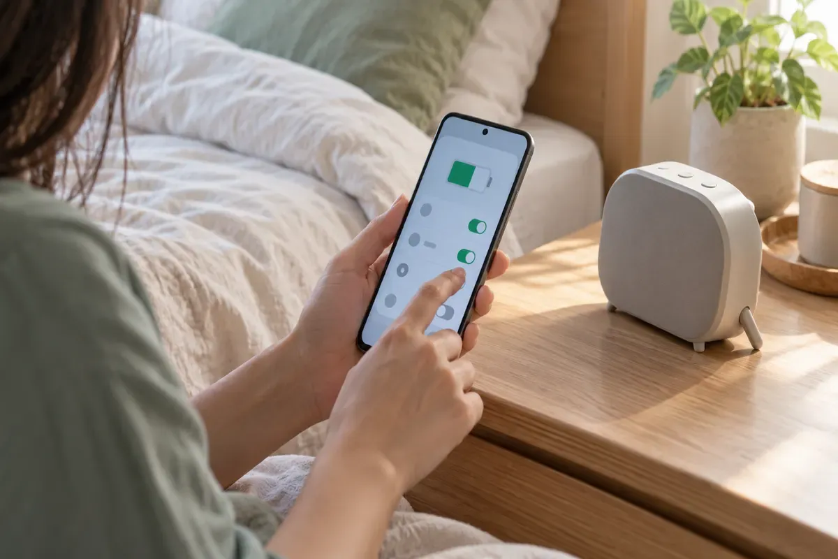 Cài đặt tối ưu pin và chạy nền trên điện thoại Android bên đồng hồ báo thức