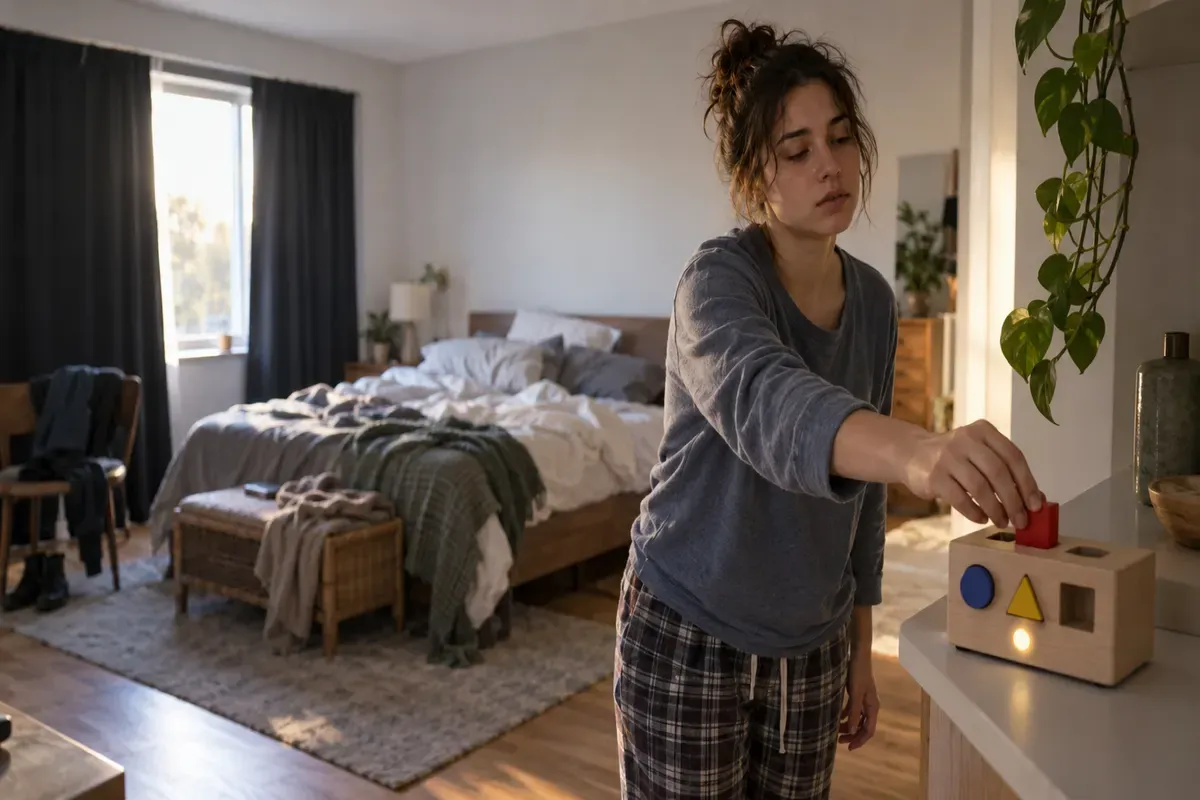 Sveglia a missione con un piccolo compito da risolvere per spegnere l’allarme lontano dal letto