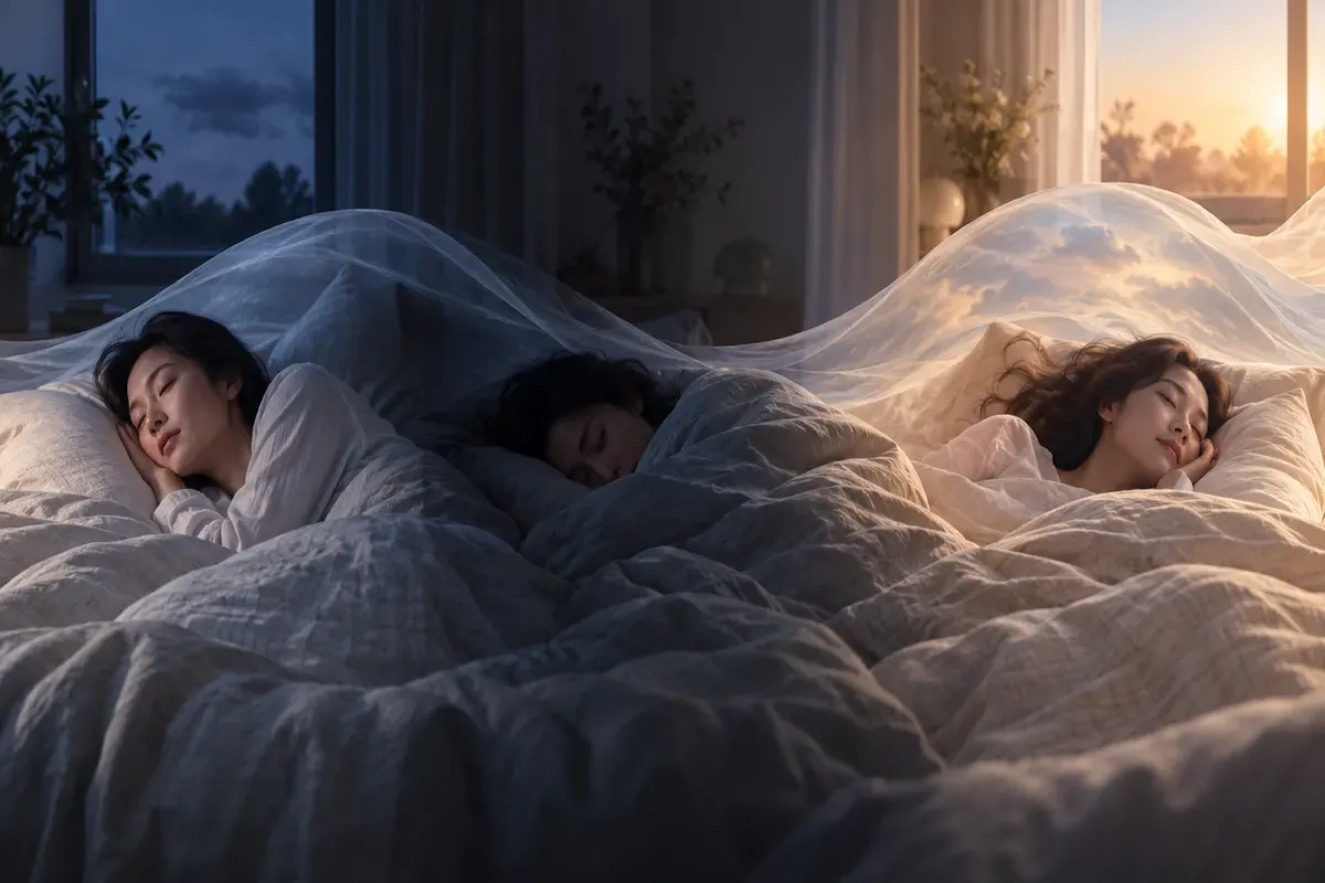 Ilustrasi gelombang siklus tidur 90 menit antara tidur ringan, tidur dalam, dan REM