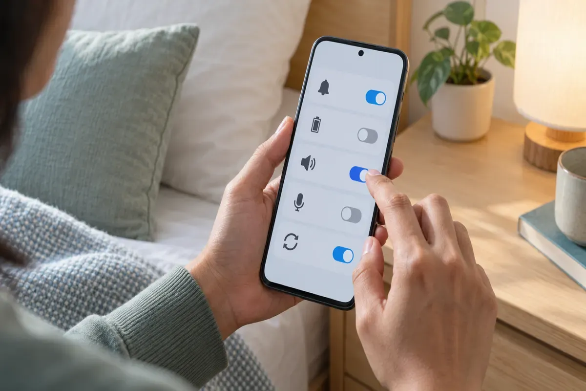 Ilustrasi pengaturan izin aplikasi alarm di HP Android